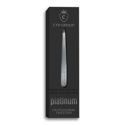 CTR Пінцет для брів скошений Platinum CTR Eyebrow beveled Platinum фото