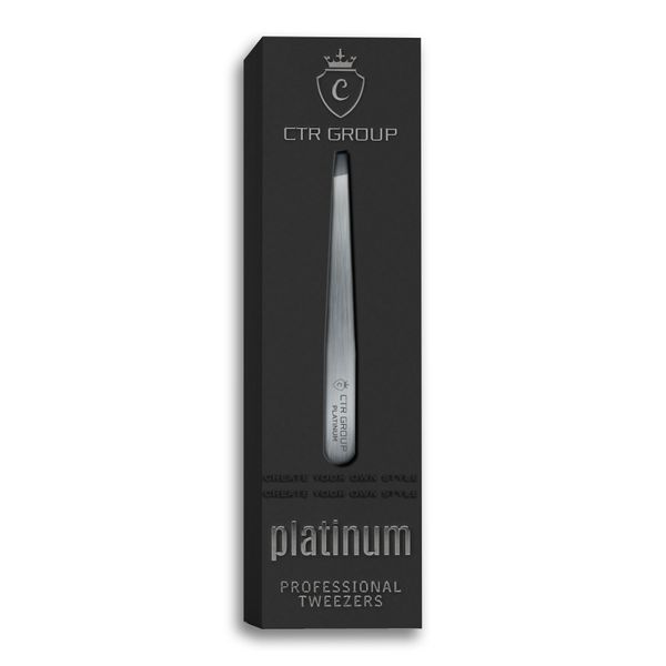 CTR Пинцет для бровей скошенный Platinum CTR Eyebrow beveled Platinum фото